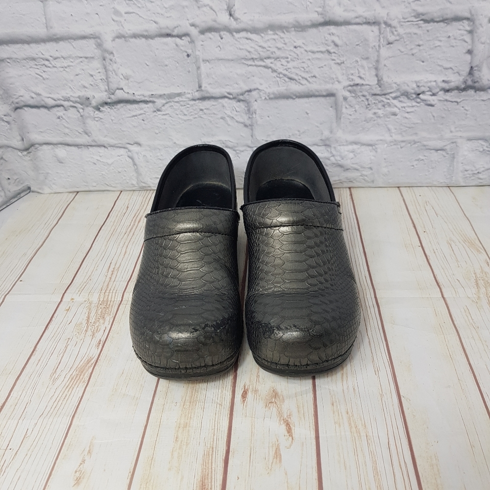 Dansko Snakeskin Print Slip-On Clog Shoe - image 2